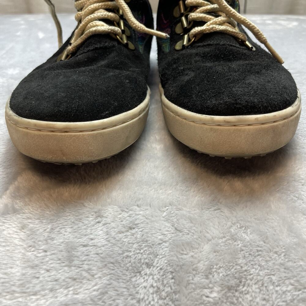 Inkkas Brisbane Camping Boots Womens 10 Black Suede Aboriginal Art Hi Top Hiking - Picture 3 of 11